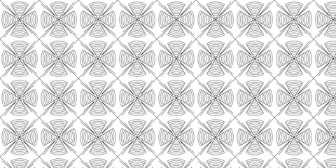 Abstract Geometric Seamless Pattern with Intersecting Fans
