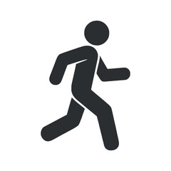 Running Man Silhouette on Transparent Background Symbolizing Movement and Activity for Sport and Fitness Concepts