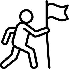 Stylized hiking boot icon integrated with a green eco friendly flag symbolizing outdoor adventure and environmental consciousness