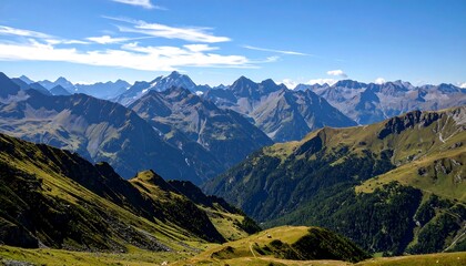 Obraz premium Alpine Mountain Range Scenery