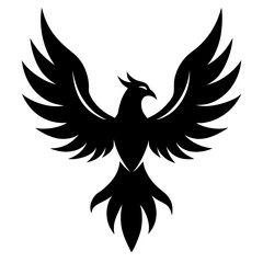 Fototapeta premium Powerful mythical bird silhouette with a majestic wingspan emblem