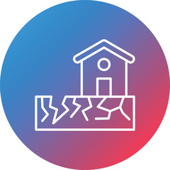 Earthquake Line Gradient Circle Background Icon
