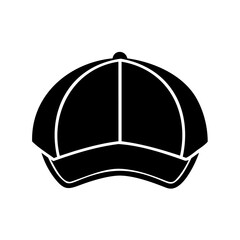 Black flat cap symbol for fashion and apparel design