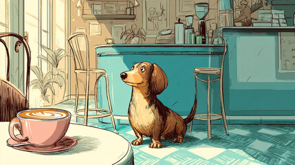 Dachshund Influencer in Travel Adventure with Scenic Views