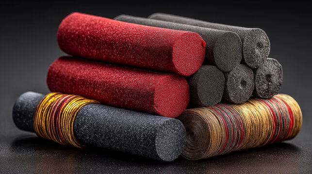 Red And Black Artist Pastel Sticks - Powered by Adobe