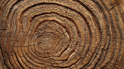 Fototapeta premium Intricate Macro View of Tree Ring Patterns in Cross-Section