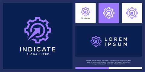 Gear arrow logo design for indicate symbol