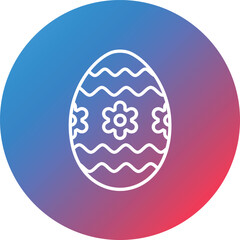 Chocolate Egg Line Gradient Circle Background Icon