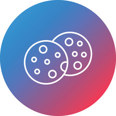 Biscuits Line Gradient Circle Background Icon
