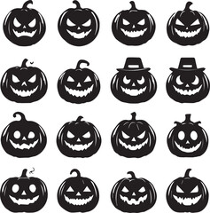 Set of Halloween Jack-o-Lanterns


