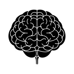 Stylized Black Silhouette of a Human Brain Showing Intricate Neural Pathways