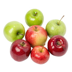 Ornamental apple tree fruits isolated on transparent background  
