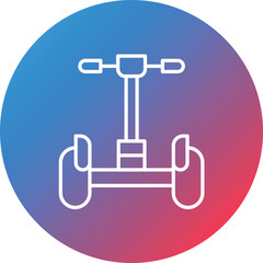 Segway Line Gradient Circle Background Icon