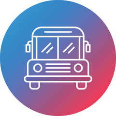 Bus Line Gradient Circle Background Icon
