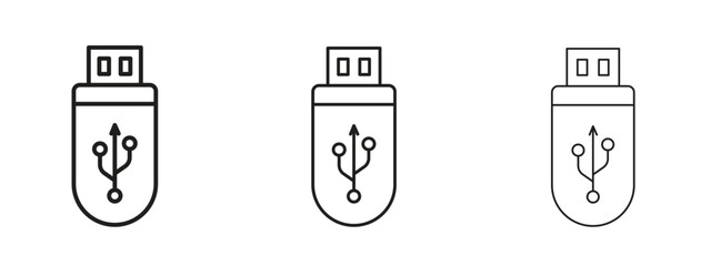 USB icon simple line design - Simple Vector Illustration