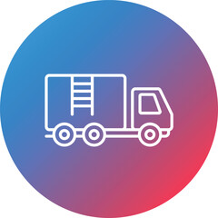 Firefighter Truck Line Gradient Circle Background Icon