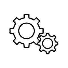 Two interlocking gears in minimal style representing Core Values Icon  