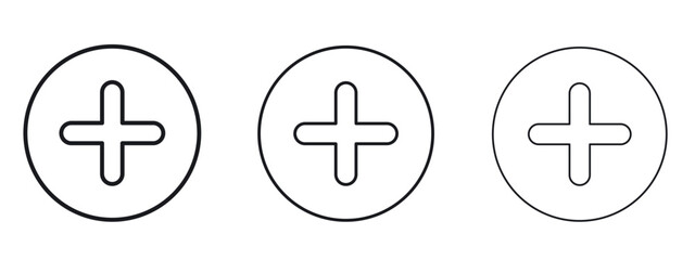 Obraz premium Plus icon simple line design - Simple Vector Illustration
