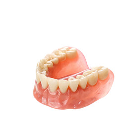 Obraz premium Plastic denture set isolated on transparent background 