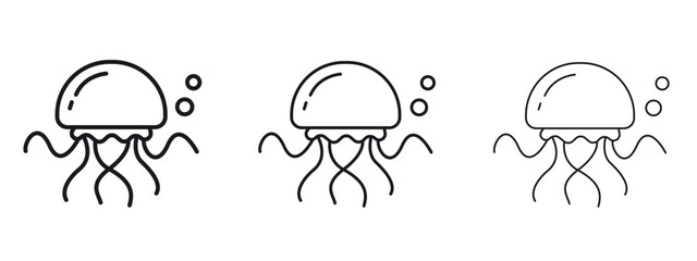 Jellyfish icon simple line design - Simple Vector Illustration © ramsey