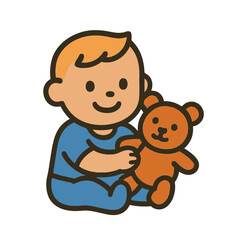 illustration child with toy vector on white background
Vector illustration icon on white background