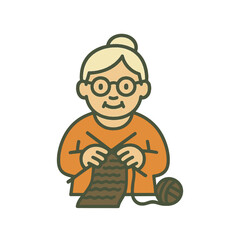 illustration grandma knits vector on white background
Vector illustration icon on white background