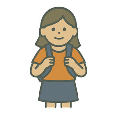 illustration girl with backpack vector on white background
Vector illustration icon on white background