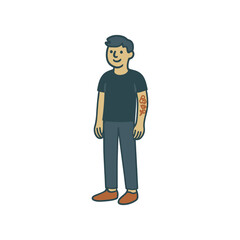 illustration guy with tattoo vector on white background
Vector illustration icon on white background