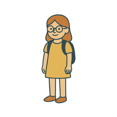 illustration girl with glasses vector on white background
Vector illustration icon on white background
