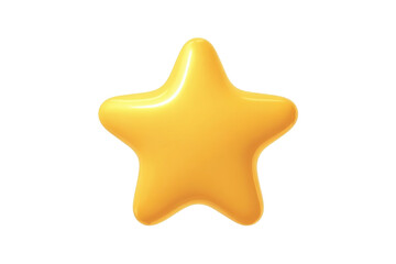 Yellow star icon isolated on white background symbol of success achievement shiny decoration element