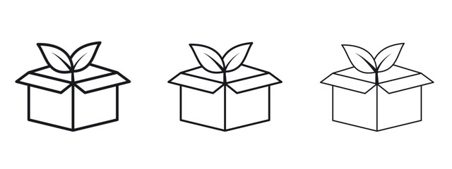 Eco packaging icon simple line design - Simple Vector Illustration