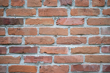 Obraz premium Wysokiej jakości tekstura przedstawiająca stary mur z czerwonej cegły. 