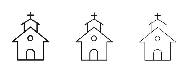 Church icon simple line design - Simple Vector Illustration