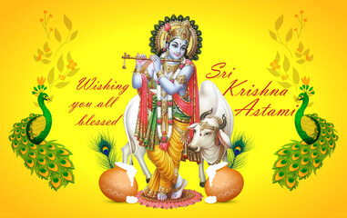 Lord Krishna's birthday celebration wishes greetings