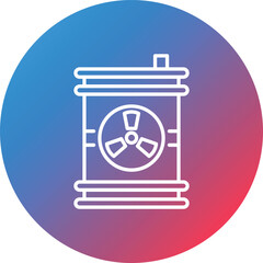 Nuclear Waste Line Gradient Circle Background Icon