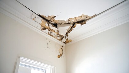 Damaged ceiling corner
