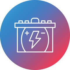 Auto Battery Line Gradient Circle Background Icon