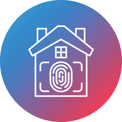 Smart Identification Line Gradient Circle Background Icon