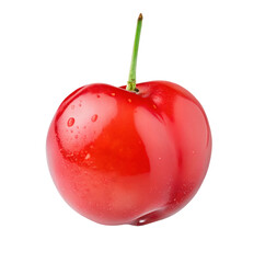 Fresh juicy cherry with water droplets on black background suitable for food and healthy eating theme