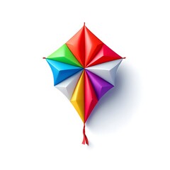 Colorful kite flying high in the sky summer activity outdoor fun childhood toy design art