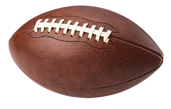 American football closeup showing stitching and texture on brown leather ball for sports enthusiasts