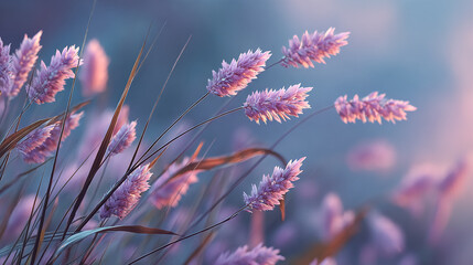 Pink Pampas Grass Plumes Blow
