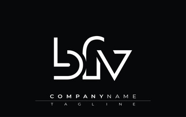 BFV abstract letter design. Modern Business Logo Design With Abstract Typography and Contemporary Style