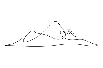 Discover minimalist mountain range line art vector drawing for nature landscape design projects today