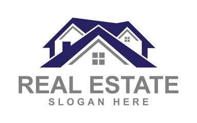 Modern Real Estate Agency Logo With Houses
