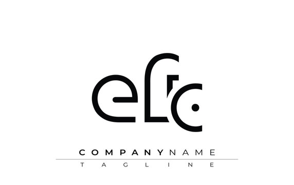 EFC abstract letter design. Modern Business Logo Design With Abstract Typography and Contemporary Style