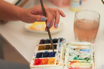 artist with brushes