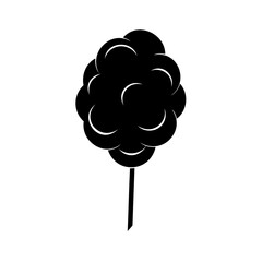 Black Silhouette Of Cotton Candy On A Stick Vector Art Illustration