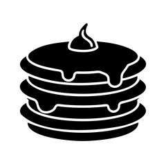 Delicious Stack of Pancakes with Syrup and Cream on Top for Breakfast or Dessert