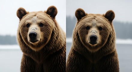 Obraz premium Close-up portrait of a brown bear.